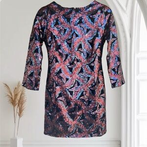 Endless Rose blue and rustic brown sequin mini dress Sz S Nwt , 012